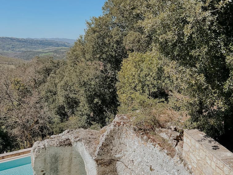 View from the pool of Borgo Pignano