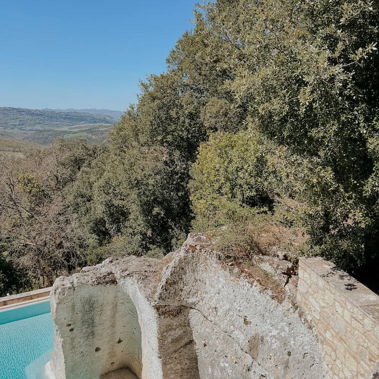 View from the pool of Borgo Pignano