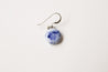 Blue and white porcelain silver earrings