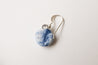 Blue and white porcelain silver earrings