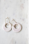 Erbium glaze porcelain circle pendant earrings