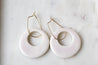 Erbium glaze porcelain circle pendant earrings