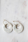 "Bejewelled" porcelain circle pendant earrings