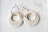 "Stone" porcelain circle pendant earrings