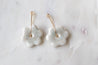 "Bejewelled" Porcelain flower pendant earrings